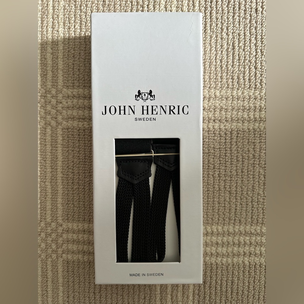 John Hendrix Men’s Black Suspenders Formal 35mm